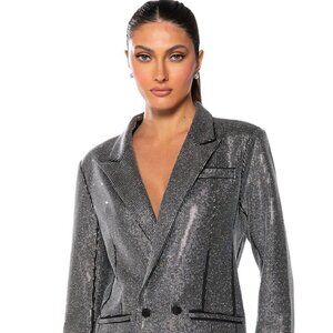 AKIRA Pop Star Shine Rhinestone Blazer and Shorts (2-piece set)